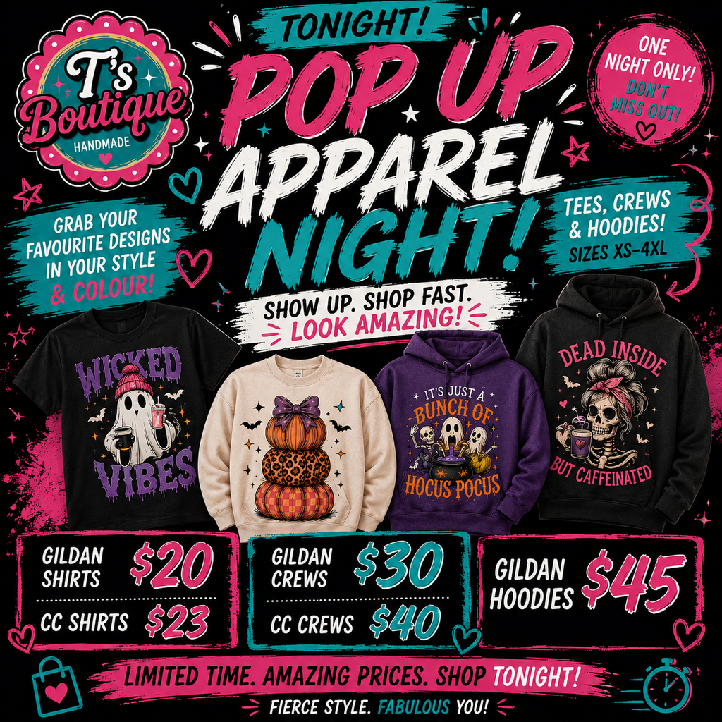 🎃🚨 TONIGHT ONLY! $20 Shirts • Halloween Apparel LIVE! 👻🛍️